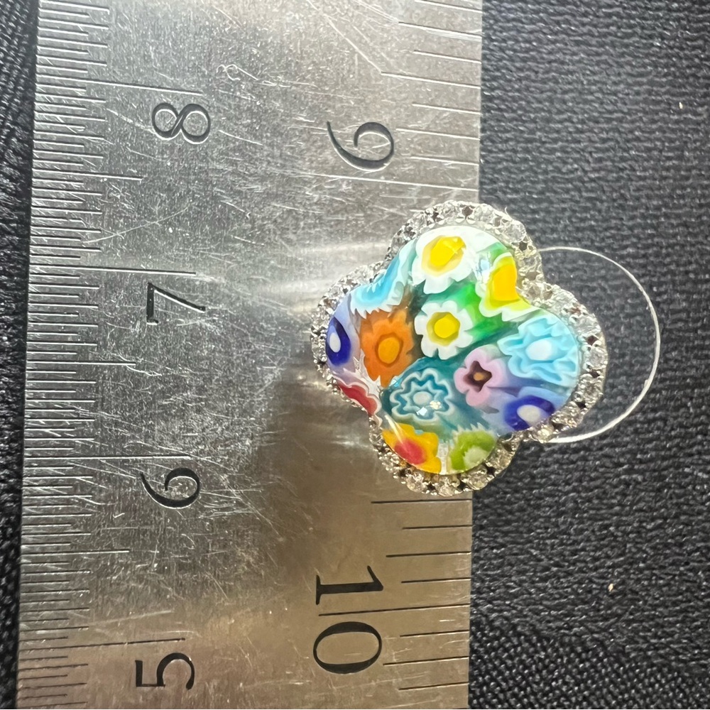 Murano by Alan K designs, New, no tags, pressed flowers with crystal stones - Picture 6 of 9